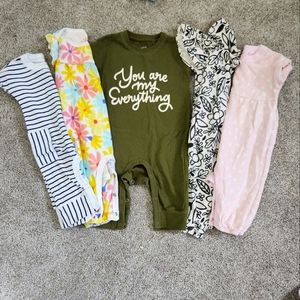 0-3 Baby girl romper bundle